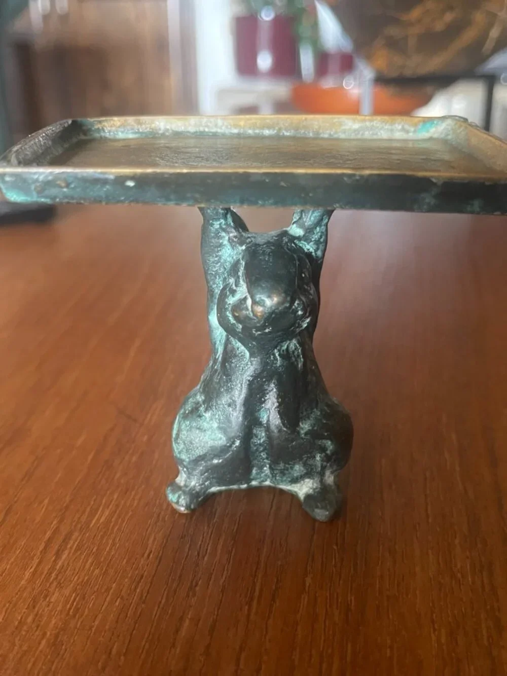 Bronze Oxidized Finish Bunny Rabbit Soap Dish